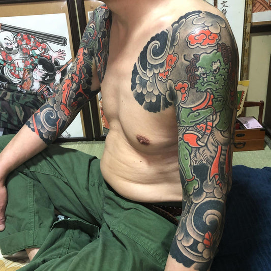 Fujin and Raijin Traditional Japanese Tattoos